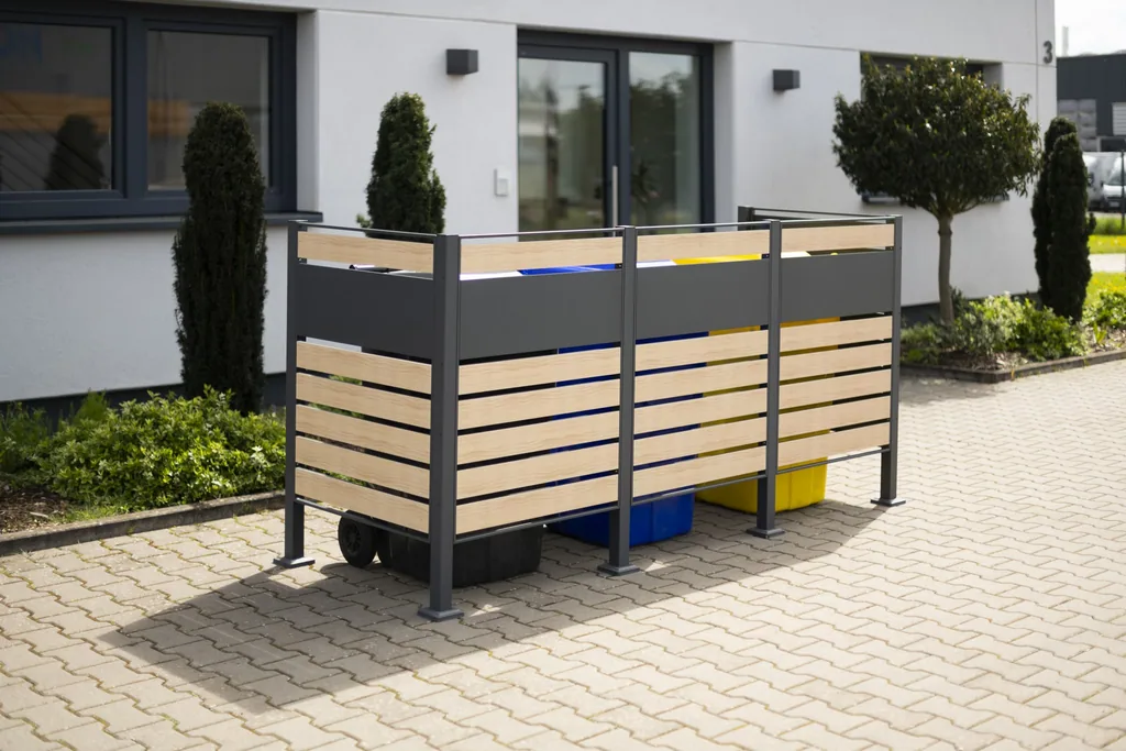 Westmann Waste Bin Enclosure Planum Triple 120 cm wood look (3× 240 L)