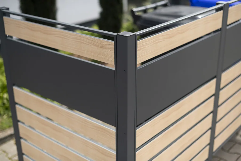 Westmann Bin Enclosure Planum 5-unit 120 cm wood look (5× 240 L)
