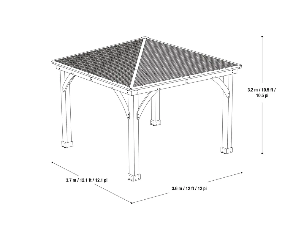 Westmann Wooden Pavilion Devon 12×12 Natural