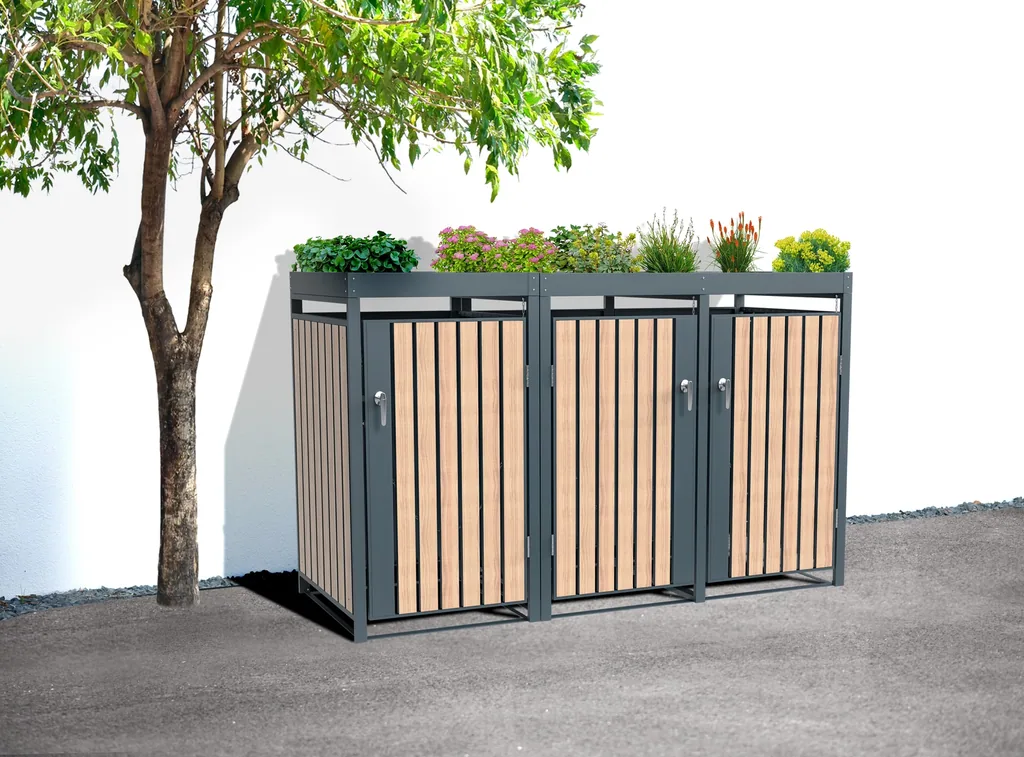 Westmann Waste Bin Enclosure Planta Triple anthracite (3× 240 L)