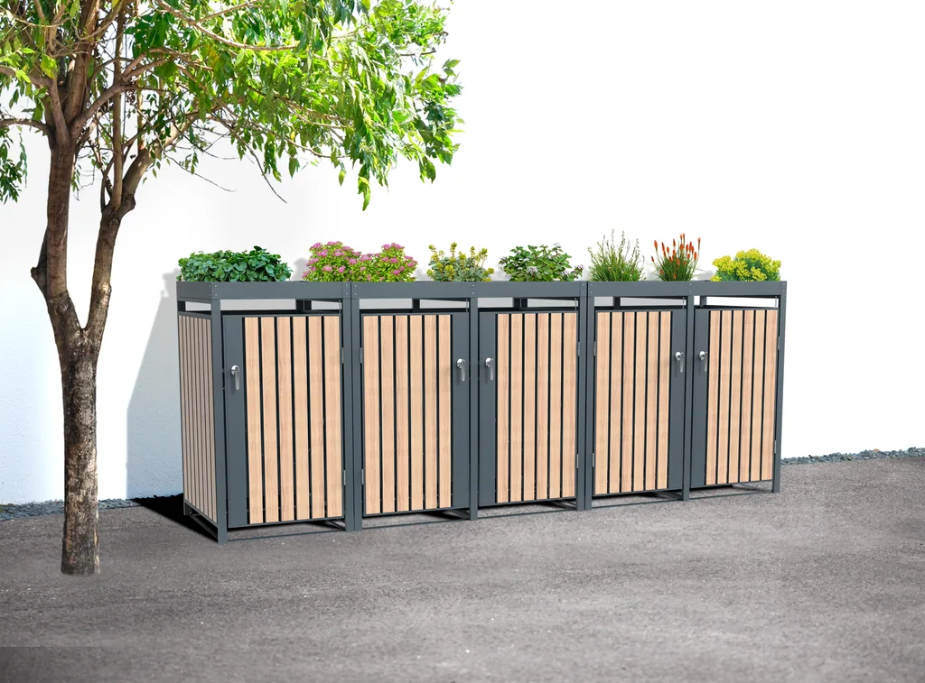 Westmann Waste Bin Enclosure Planta 5-piece anthracite (5× 240 L)