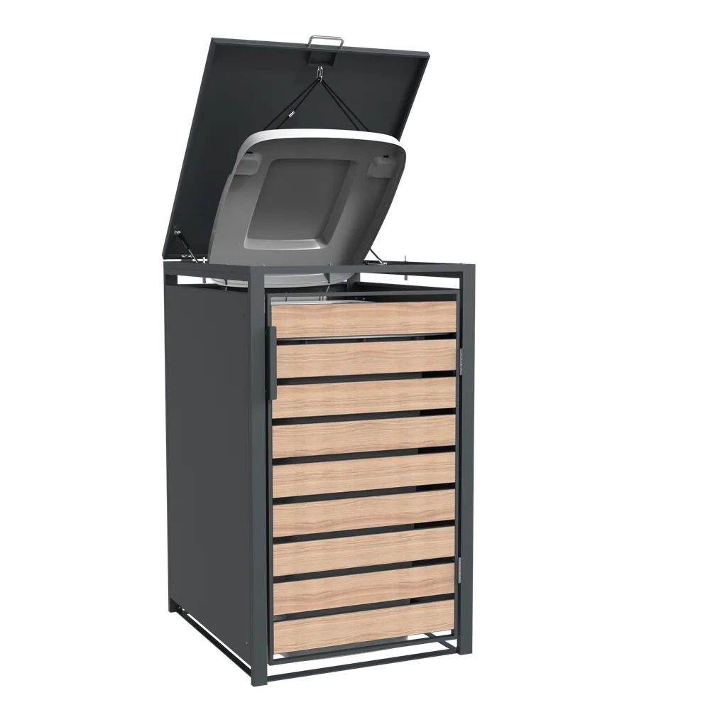 Westmann Waste Bin Enclosure Lacina 1-unit wood look (1× 240 L)
