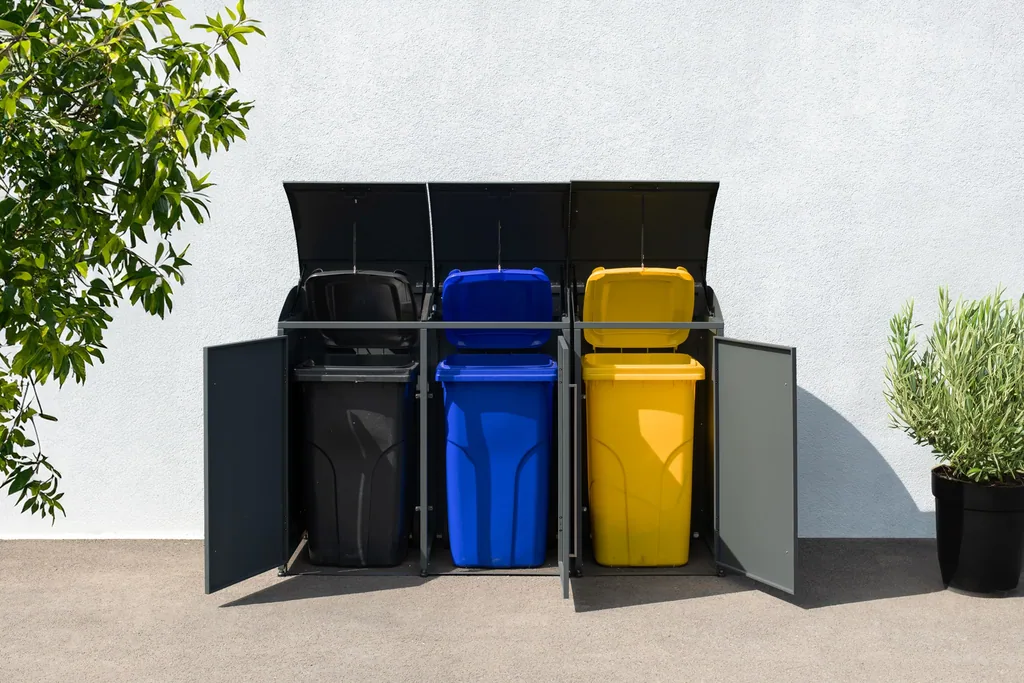 Westmann Waste Bin Enclosure Moderna 3-piece anthracite (3× 240 L)