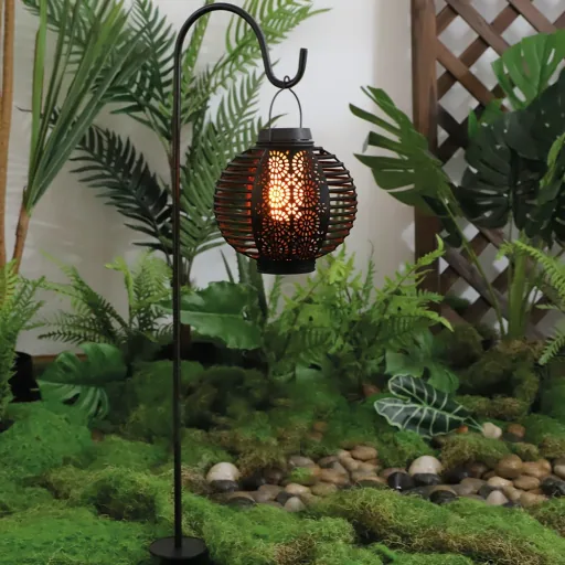 Solar lanterns "Flame" black, set of 2