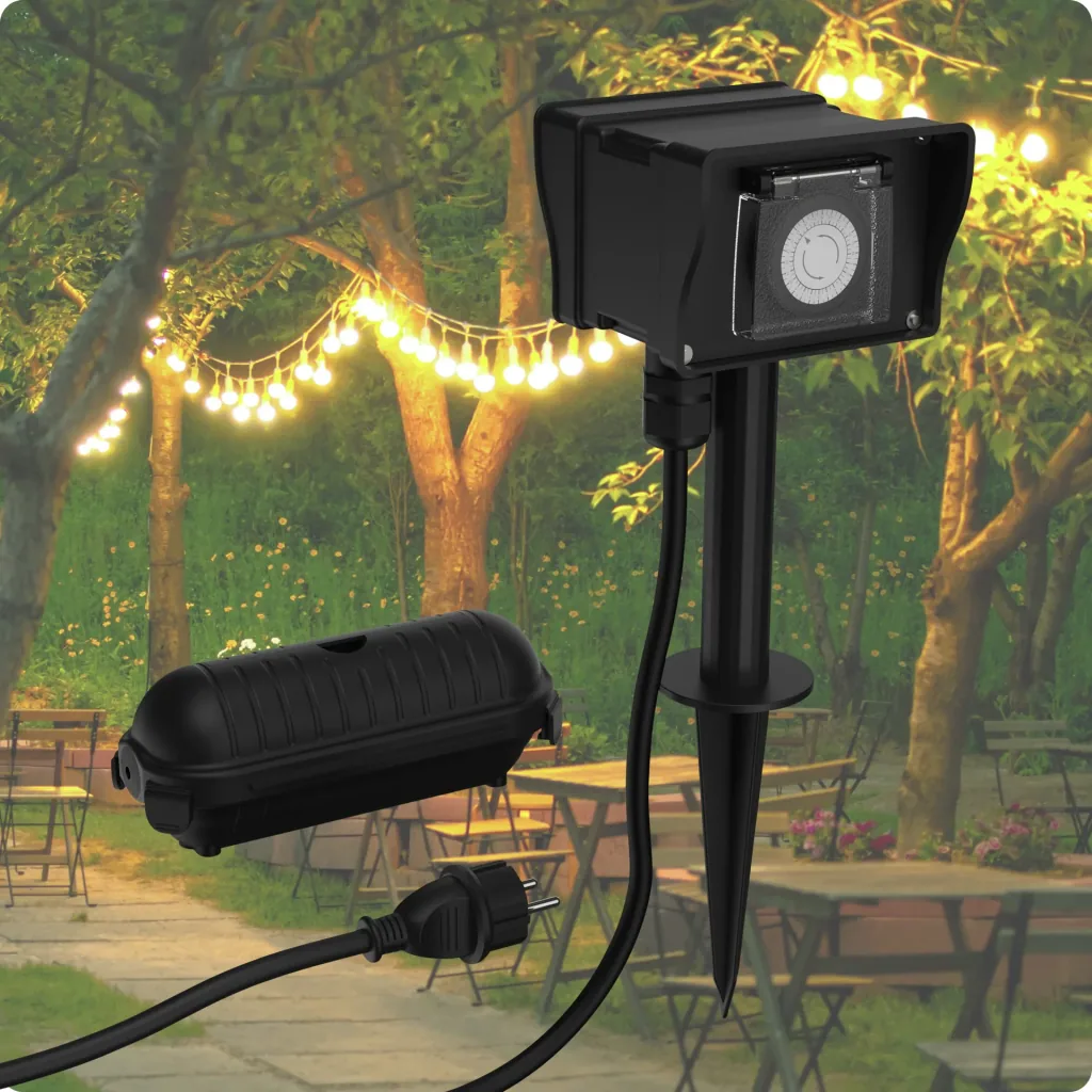 Outdoor timer AES8 with 2 sockets