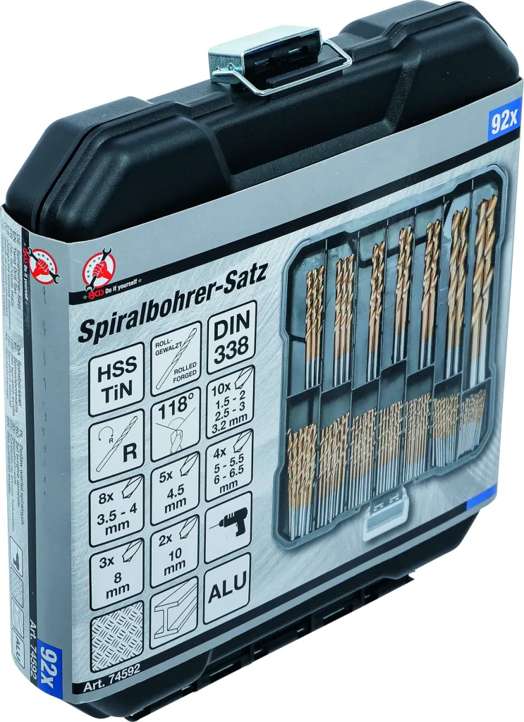 HSS twist drill set, 92 pieces