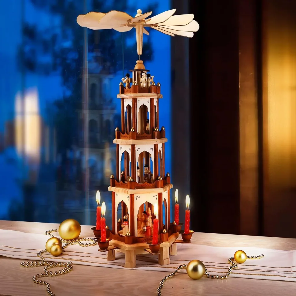 Christmas pyramid XL classic wooden design