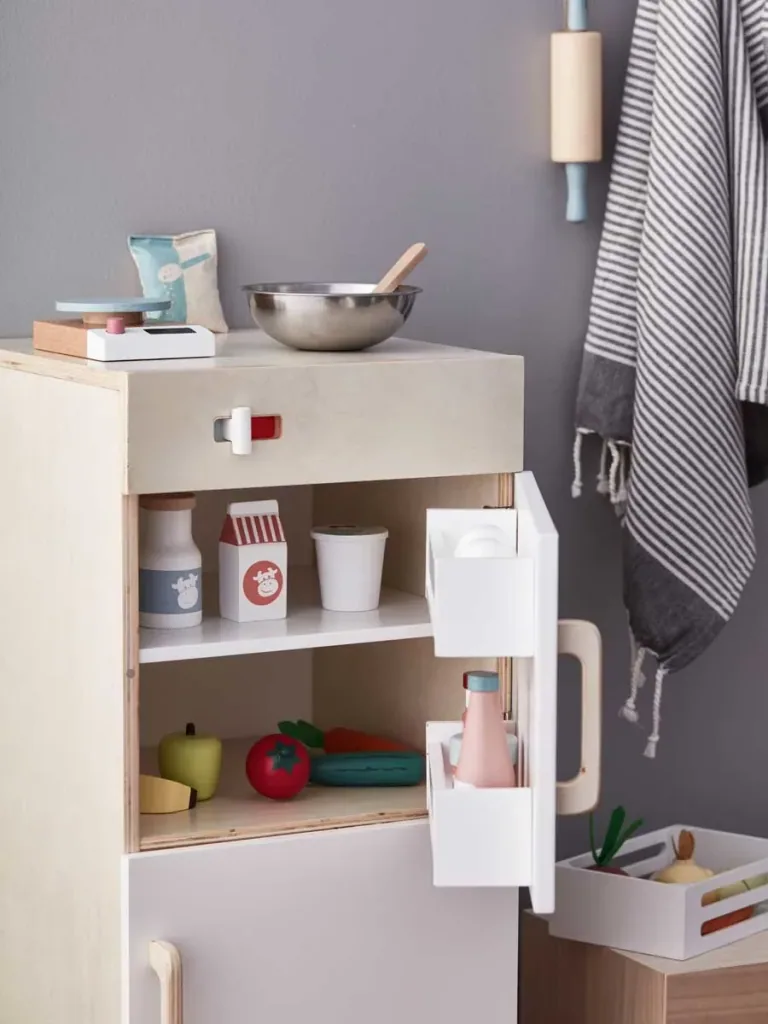 Kids concept fridge wood white with nature