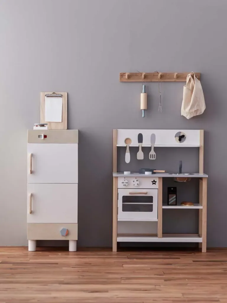 Kids concept fridge wood white with nature