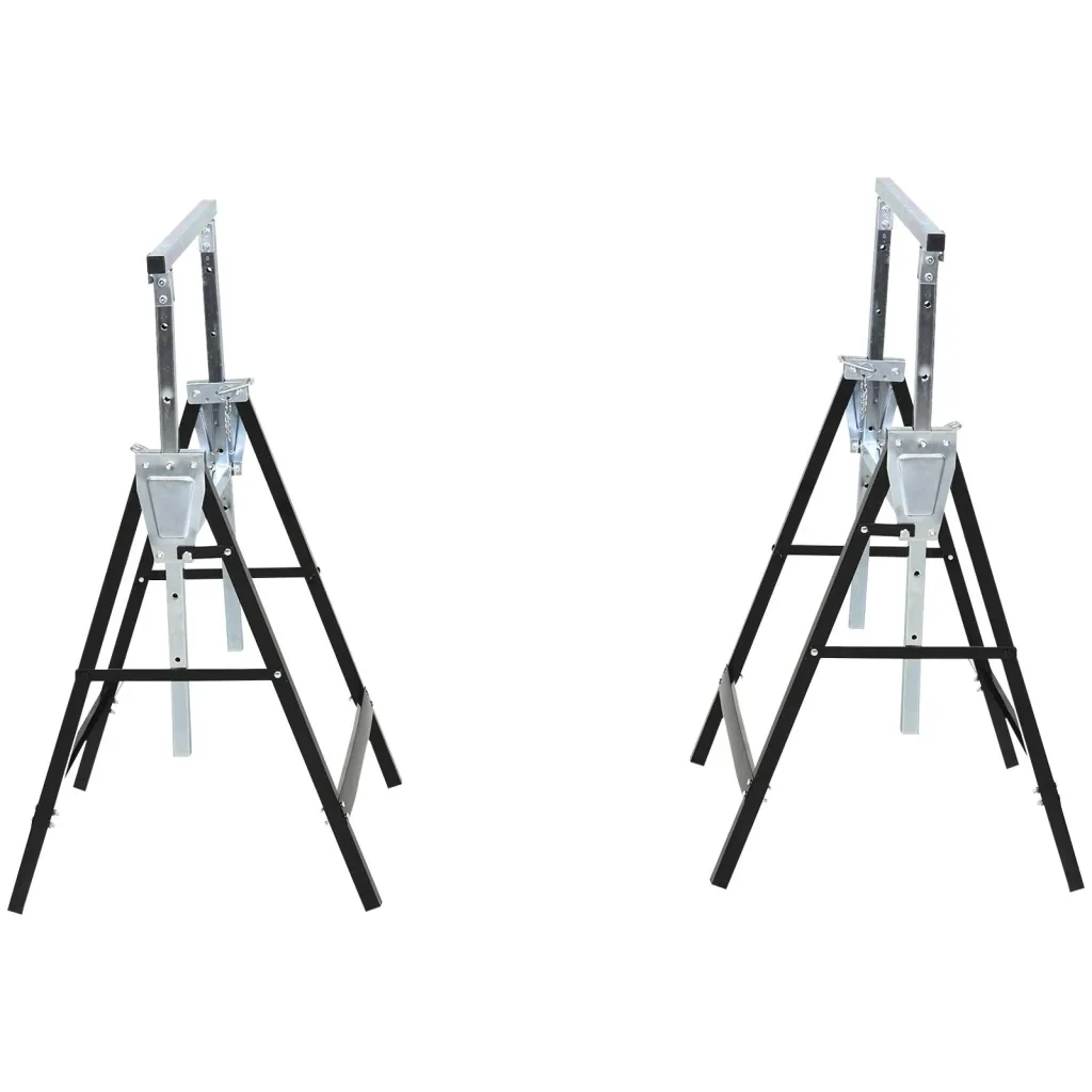 Sawhorse, height-adjustable and foldable, max. 200 kg, black