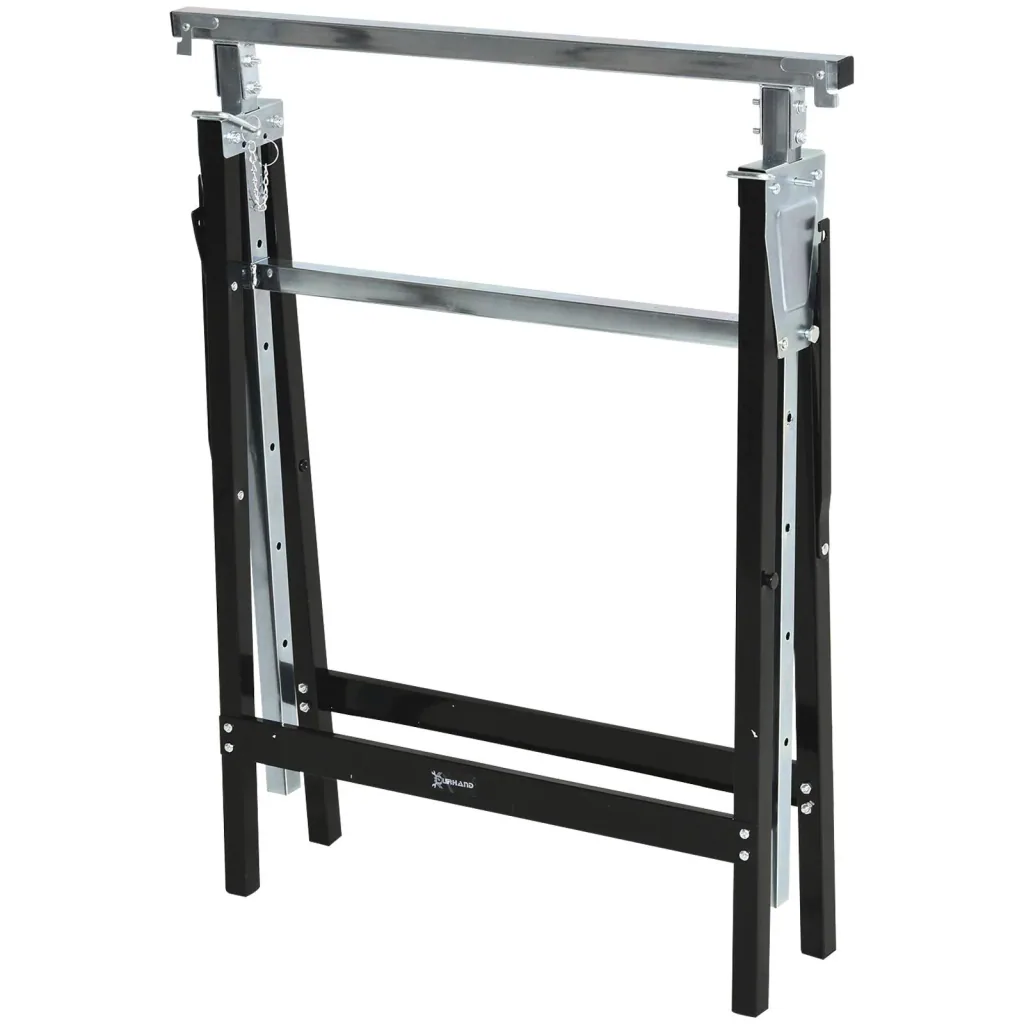 Sawhorse, height-adjustable and foldable, max. 200 kg, black