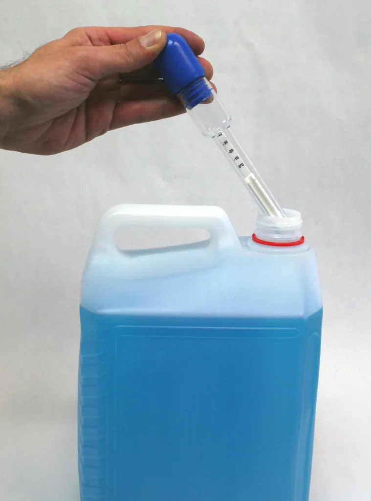 Antifreeze tester for windshield washer system