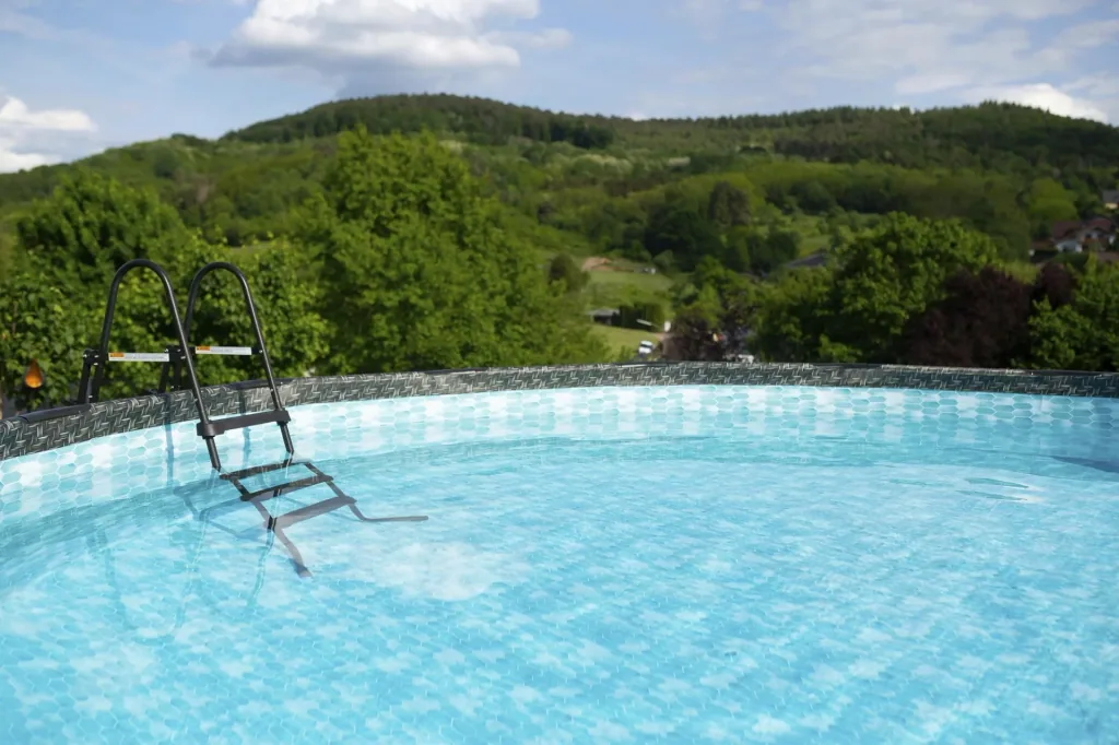 Above-ground frame pool set, 488 x 122 cm, rattan look, including filter pump