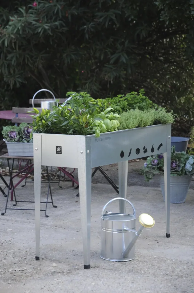 Raised bed Urban silver, 100x40x84 cm