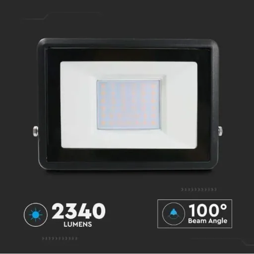 VT-138 LED Floodlight - 30 W - 2340 Lm - 6500K - Black