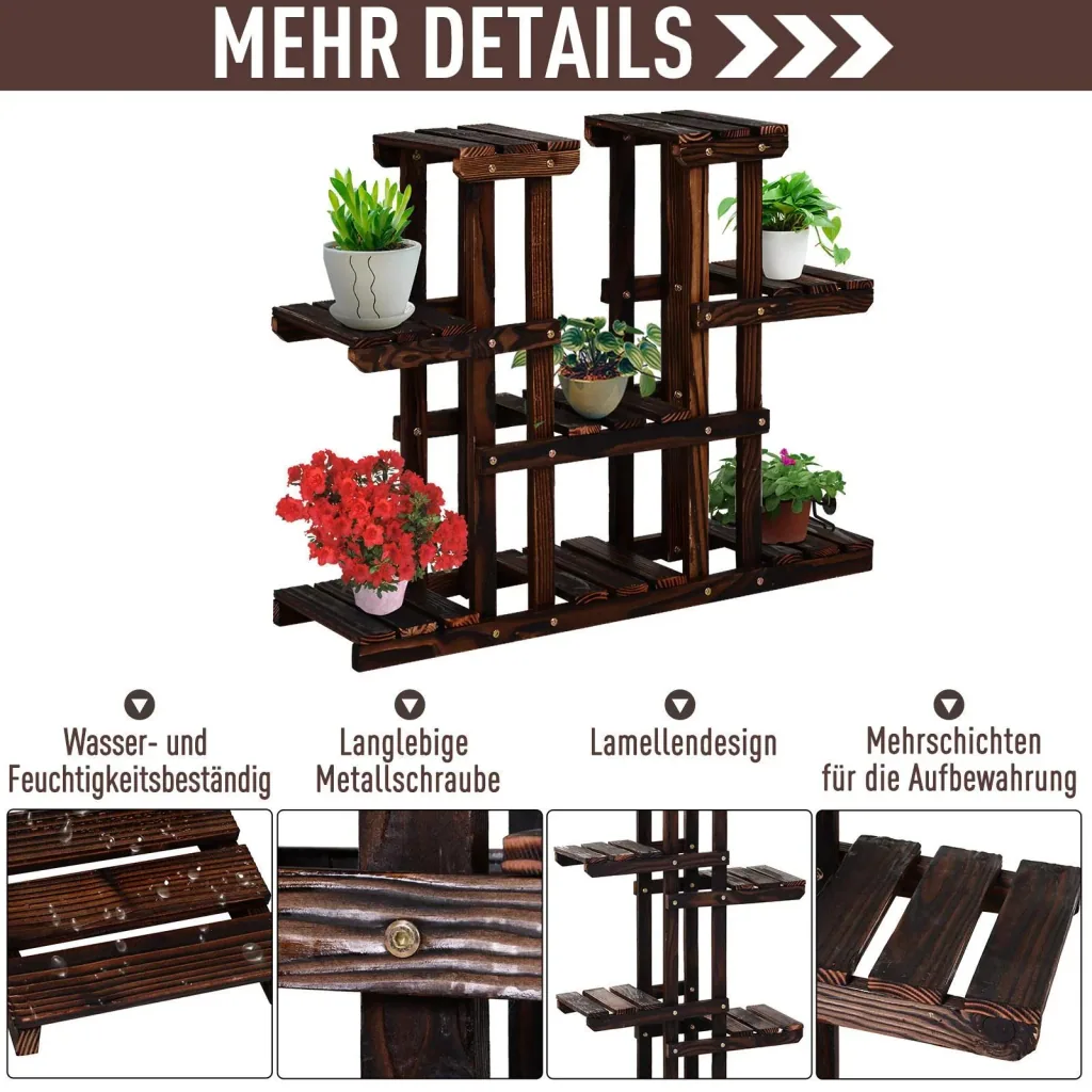 Four-tiered flower shelf