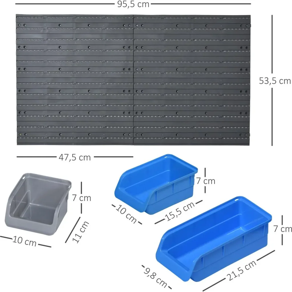 Tool wall set 44-piece blue+grey