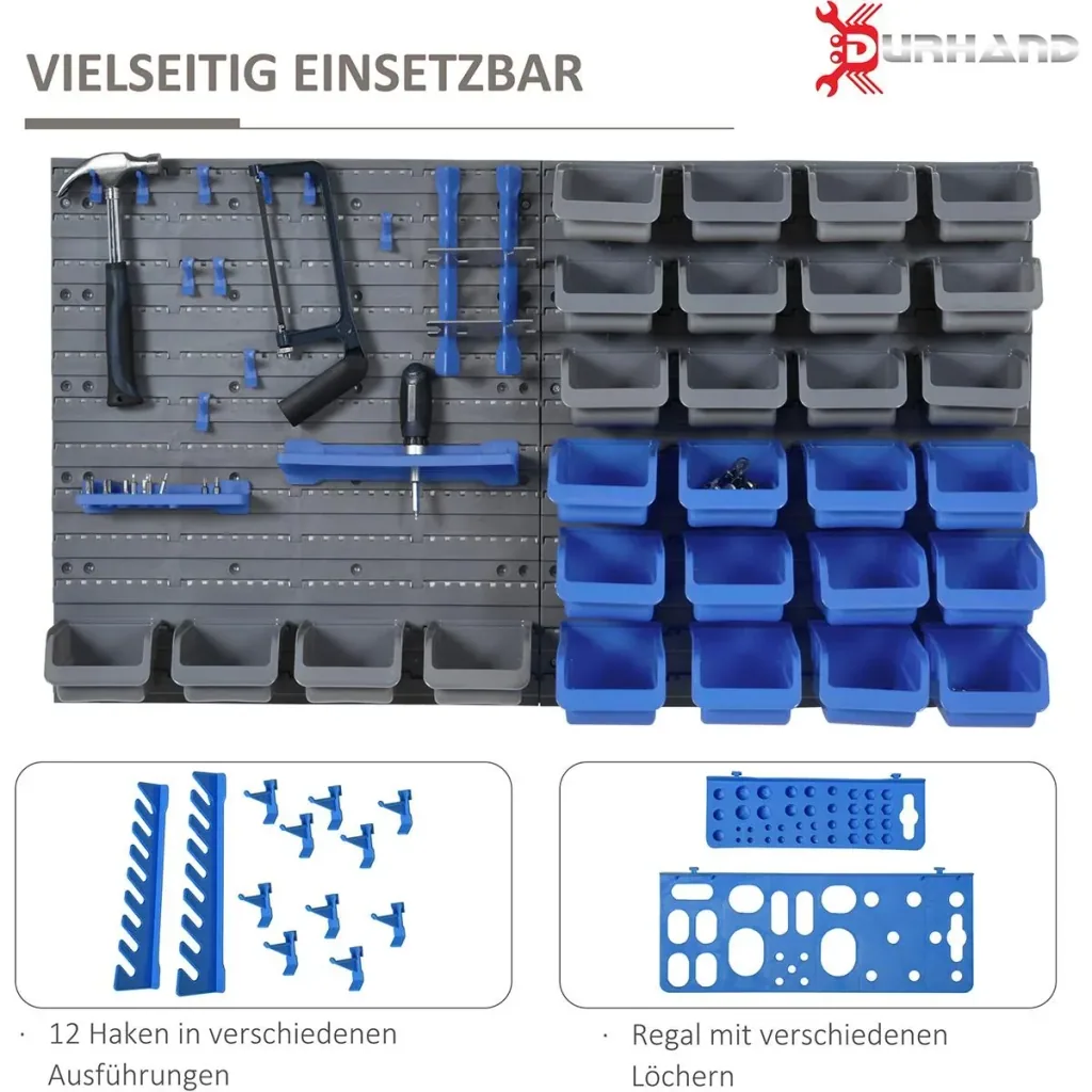 Tool wall set 44-piece blue+grey