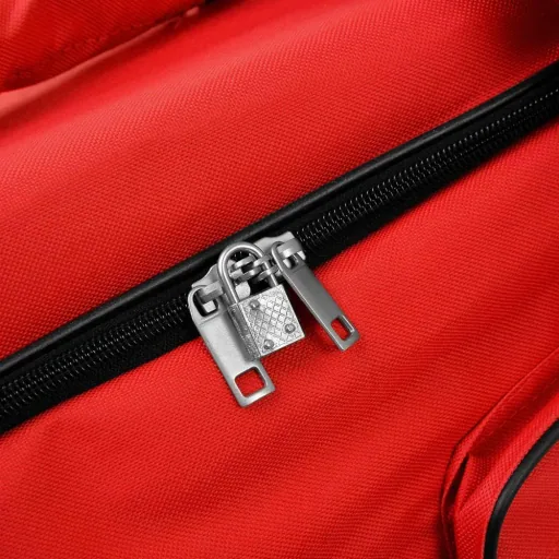 Travel bag with trolley function - 85L - Red - Bag with wheels