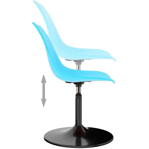 Dining room chairs, swivel, 2-piece, PP, blue