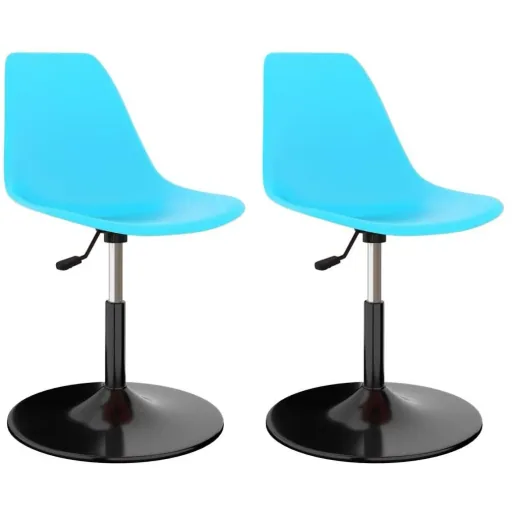 Dining room chairs, swivel, 2-piece, PP, blue