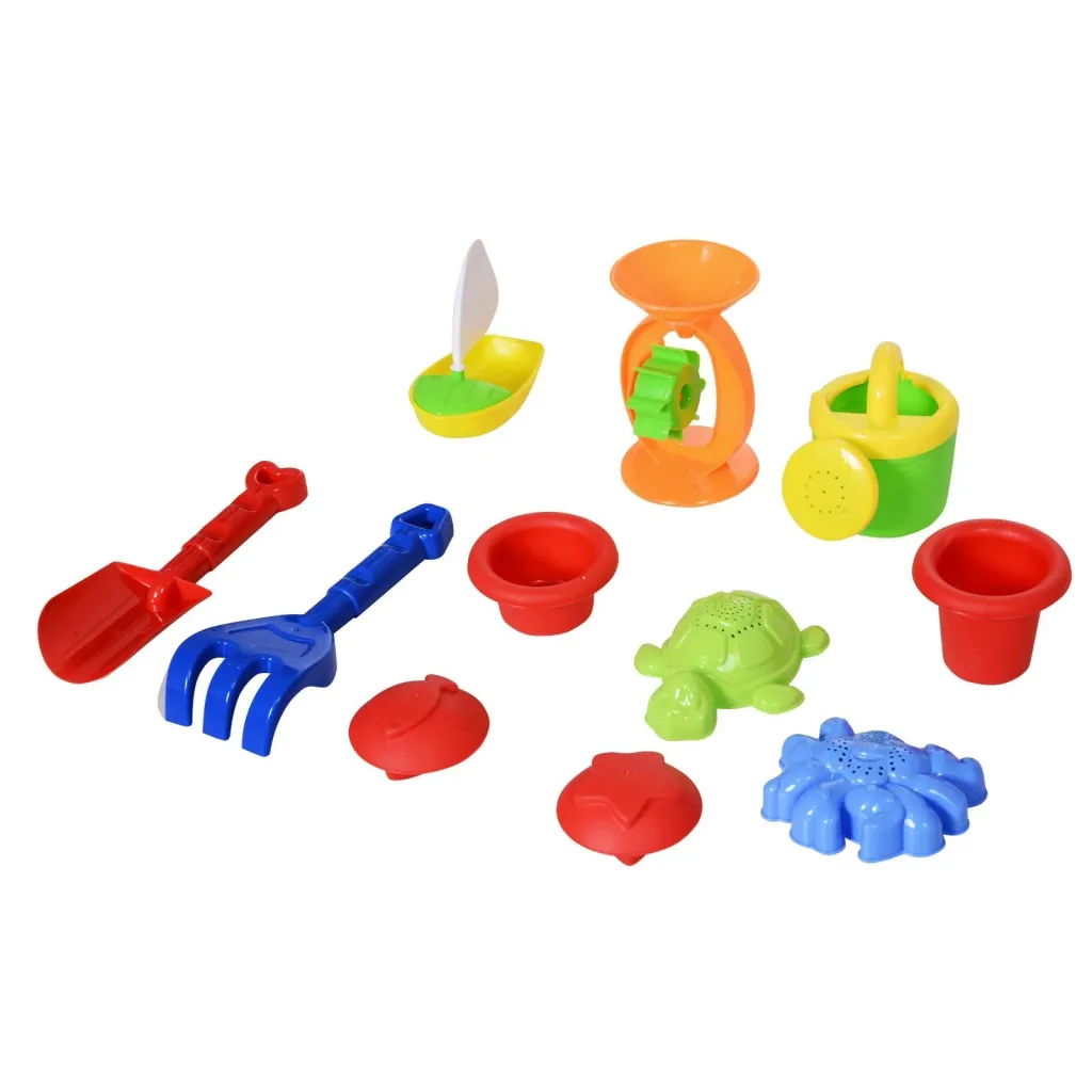 Children's sandpit table with 16-piece accessories