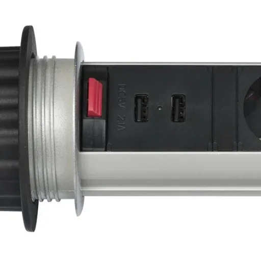 Table power strip Tower Power 3-way, 2 USB ports