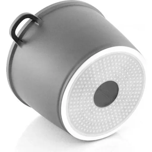 Marbled deep fryer with glass lid black 24cm