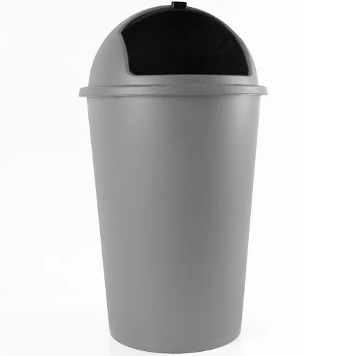 Waste bin grey plastic 50L