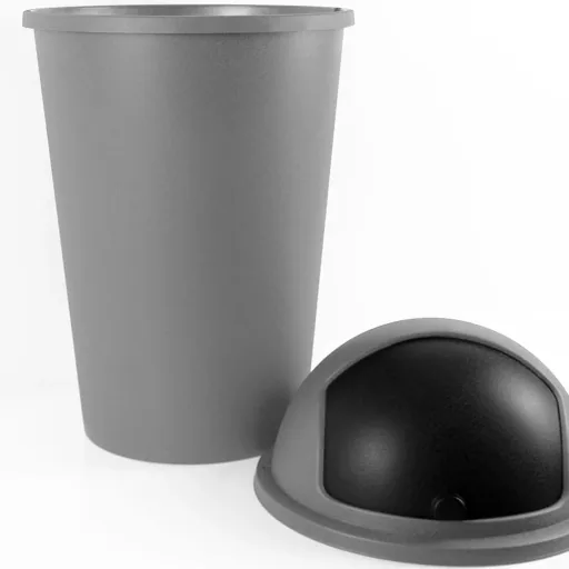 Waste bin grey plastic 50L