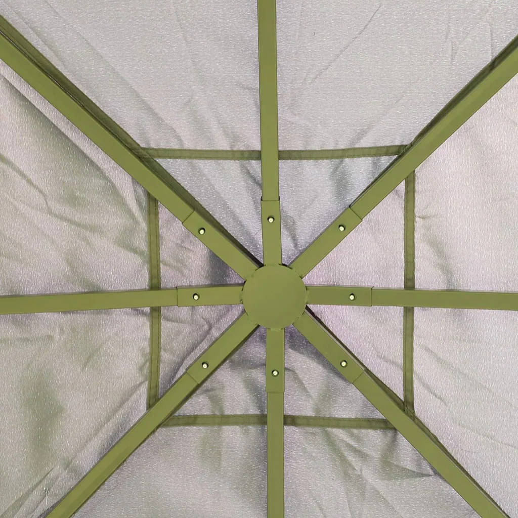Garden tent with geometric canopy