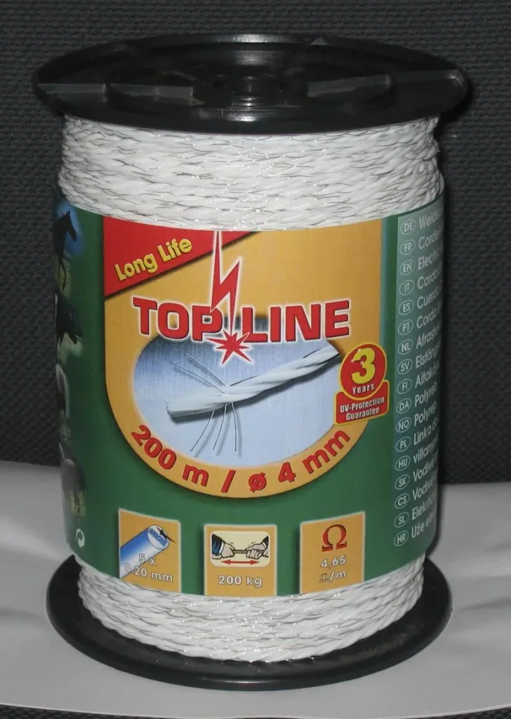 Electric rope "Top Line", white, 200 m