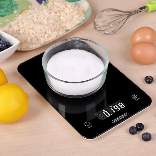 Digital kitchen scale black glass