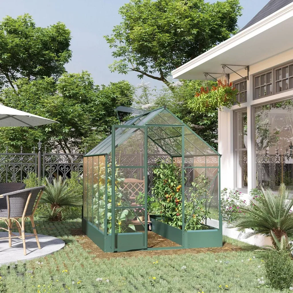 Greenhouse for the garden, versatile use as a greenhouse, tomato house, cold frame and plant house, 4 mm PC sunshade