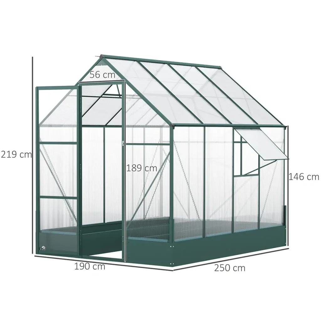 Greenhouse for the garden, versatile use as a greenhouse, tomato house, cold frame and plant house, 4 mm PC sunshade