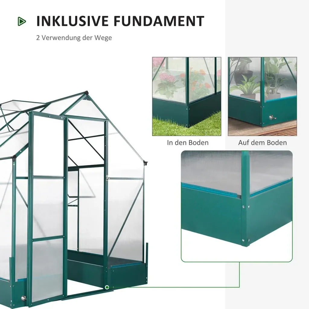 Greenhouse for the garden, versatile use as a greenhouse, tomato house, cold frame and plant house, 4 mm PC sunshade