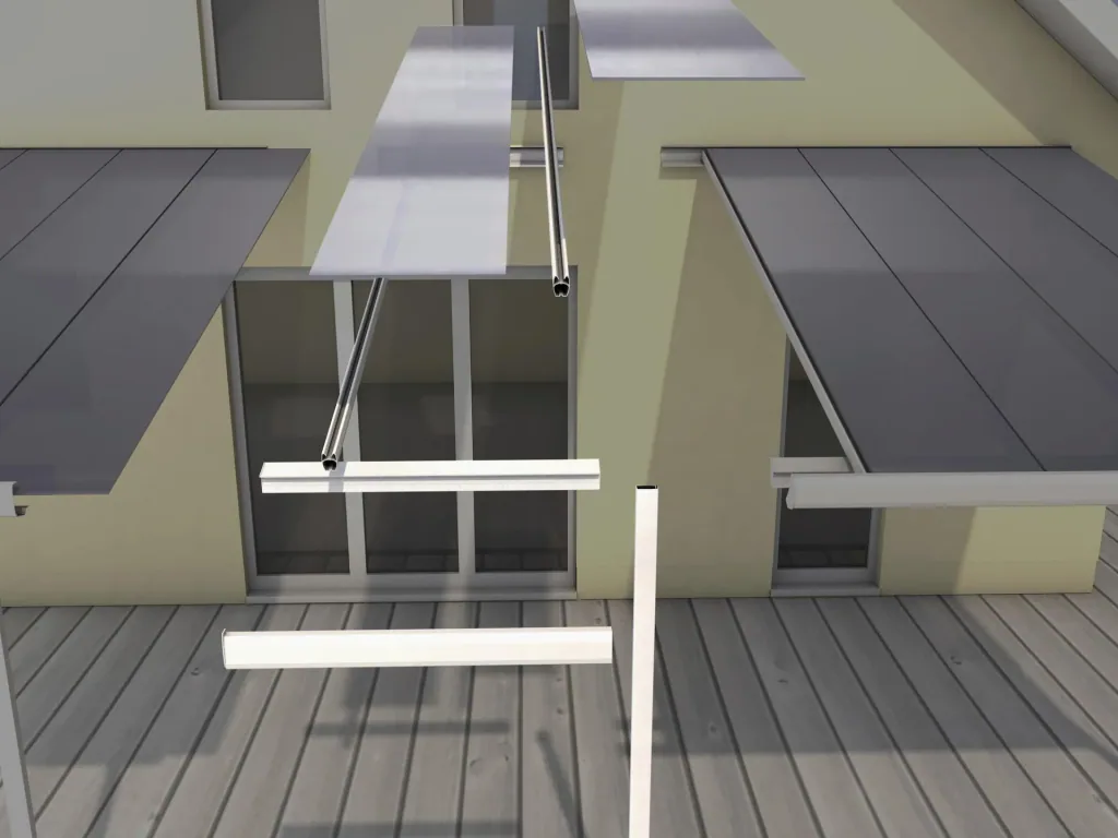 Patio roof extension module, color white, 4060 x 1200 mm