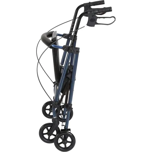 Rollator walking aid for seniors height adjustable foldable steel black