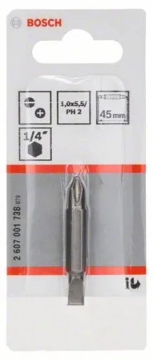 Doppelklingenbit, S 1,0 x 5,5; PH2; 45 mm