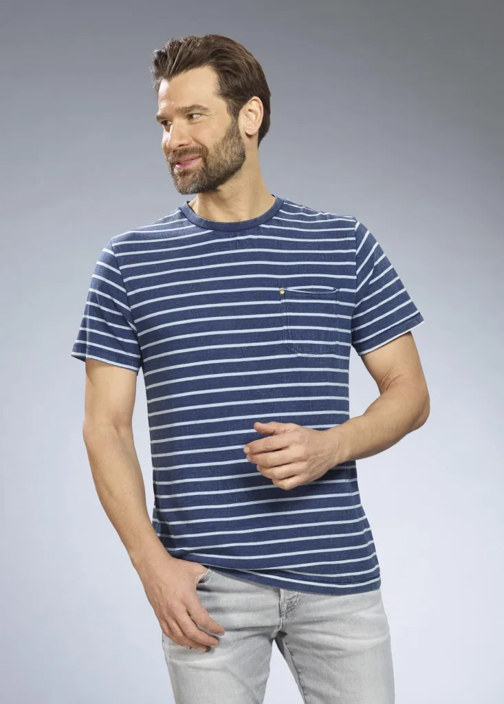 T-shirt, blue striped, size M