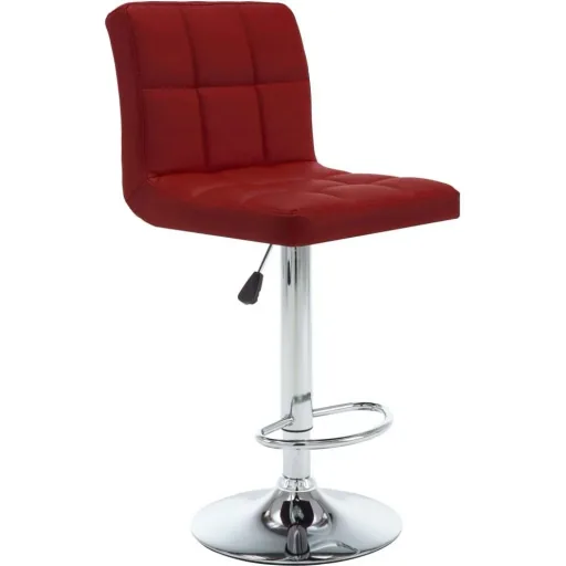 Bar stools 2 pieces faux leather wine red