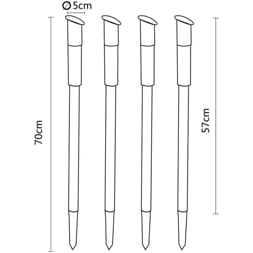 LED solar lamp set of 4 - path lighting - garden lighting - with twilight sensor