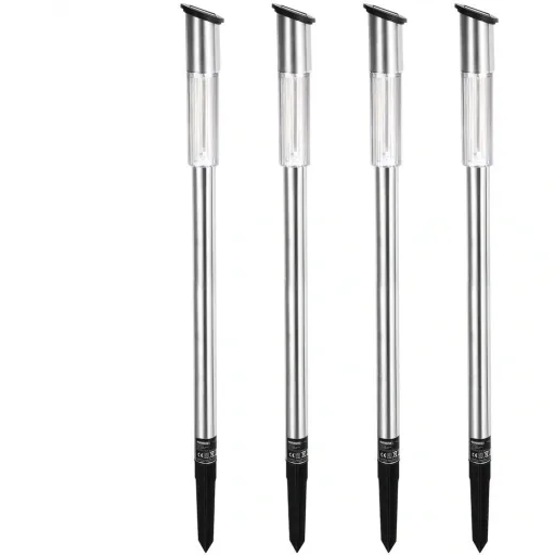LED solar lamp set of 4 - path lighting - garden lighting - with twilight sensor