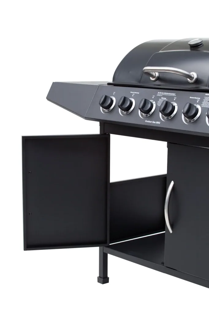 Gas grill "Dayton" 6 main burners + 1 side burner, black