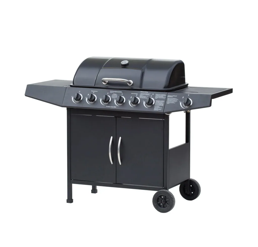 Gas grill "Dayton" 6 main burners + 1 side burner, black