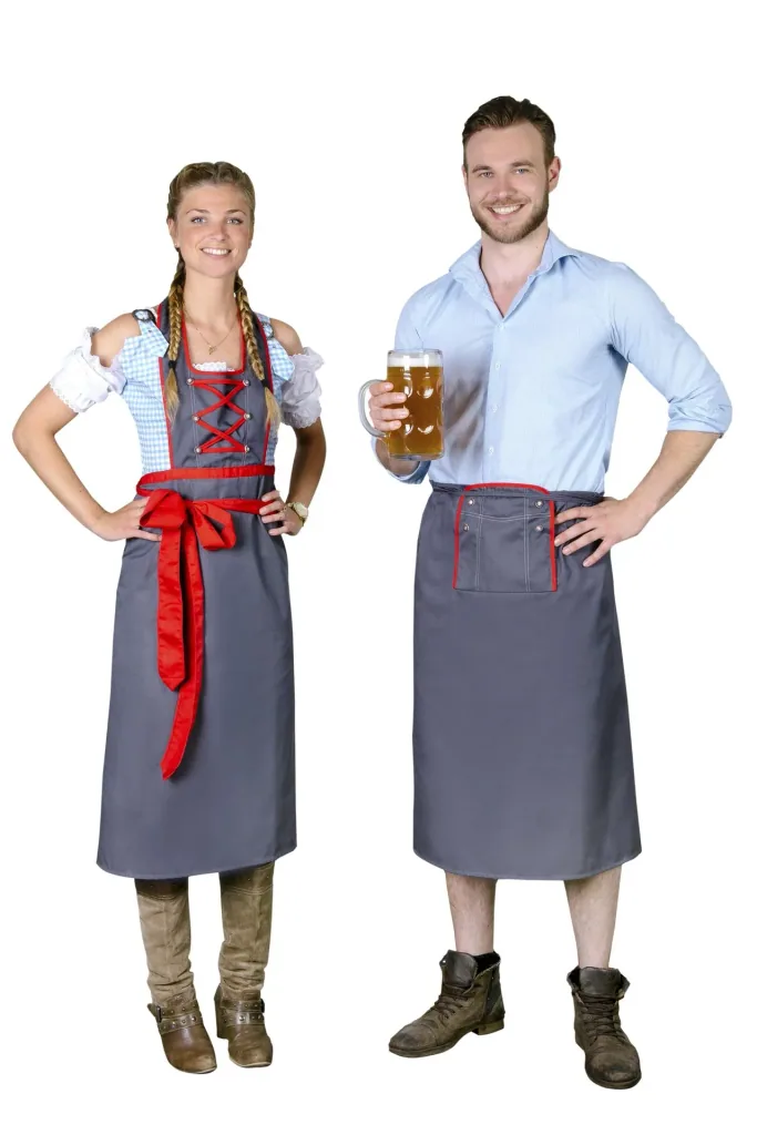 Apron for men, color gray/red, one size