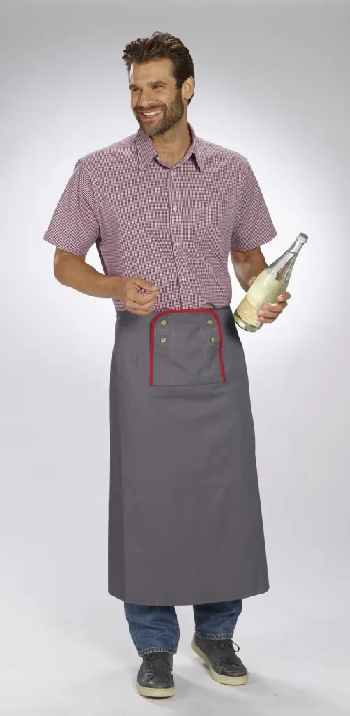 Apron for men, color gray/red, one size
