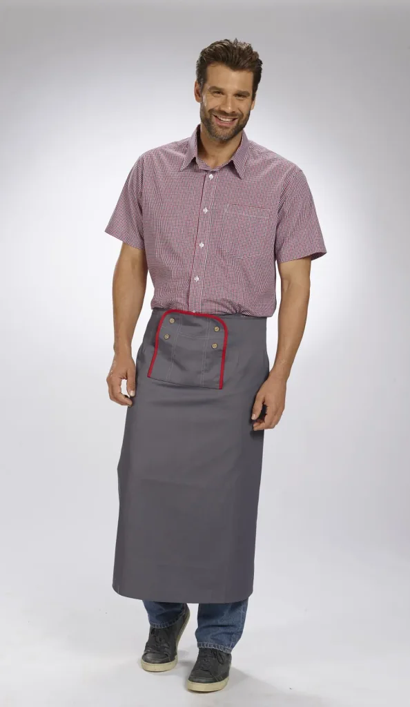Apron for men, color gray/red, one size