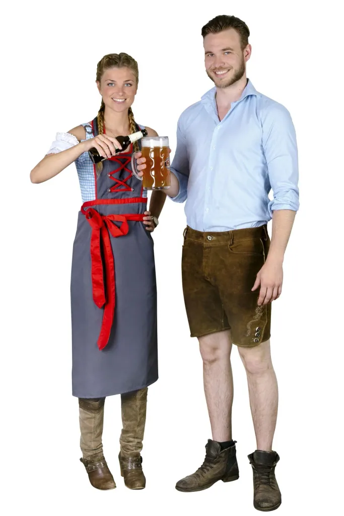 Apron for men, color gray/red, one size