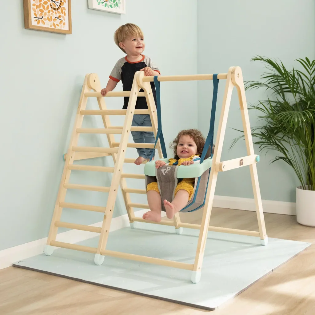 Active swing and climbing frame for children